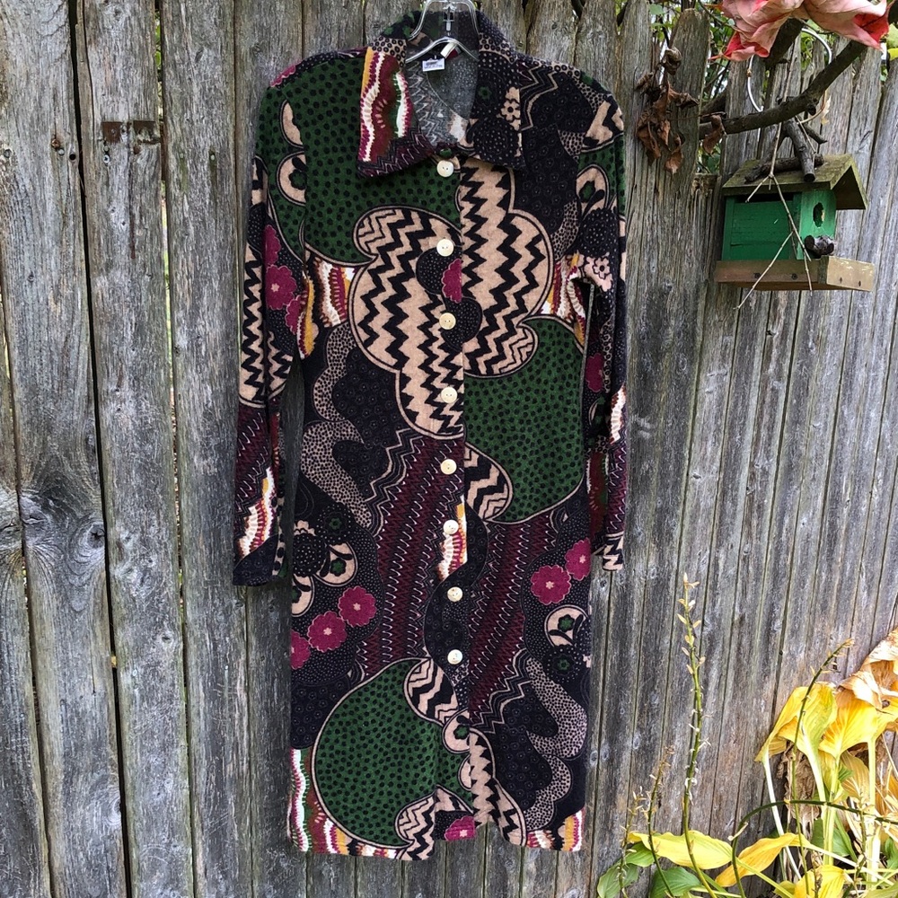6 Duster Button Up Multicolor Patterned Dress Cra… - image 1